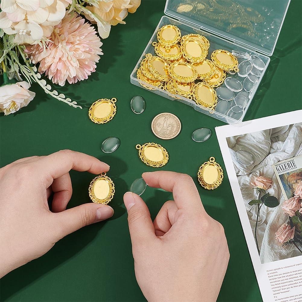 Bandejas de Colgante Ovaladas UNICRAFTALE 18x13mm 20 Piezas