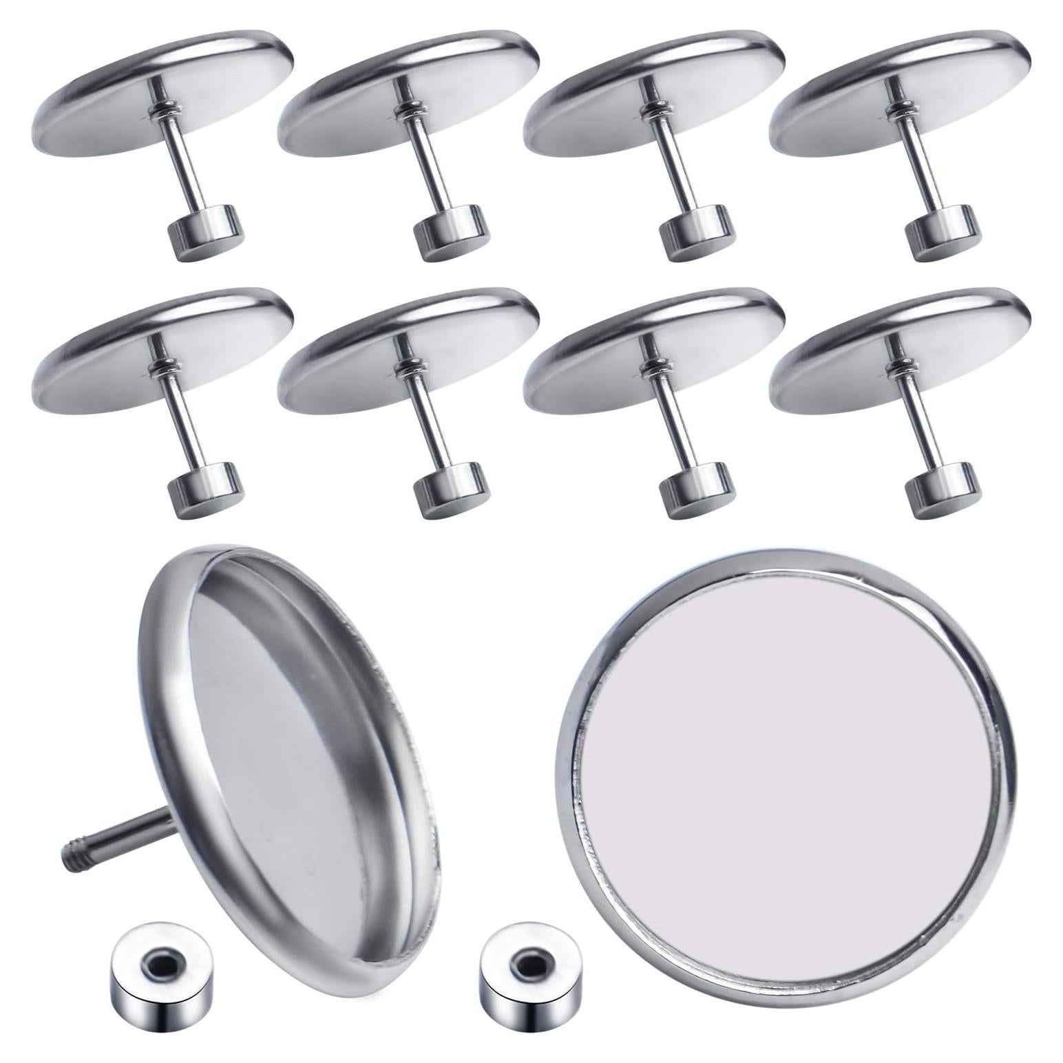 10 Piezas Plantillas Pendientes Acero Inoxidable 14mm Aylifu