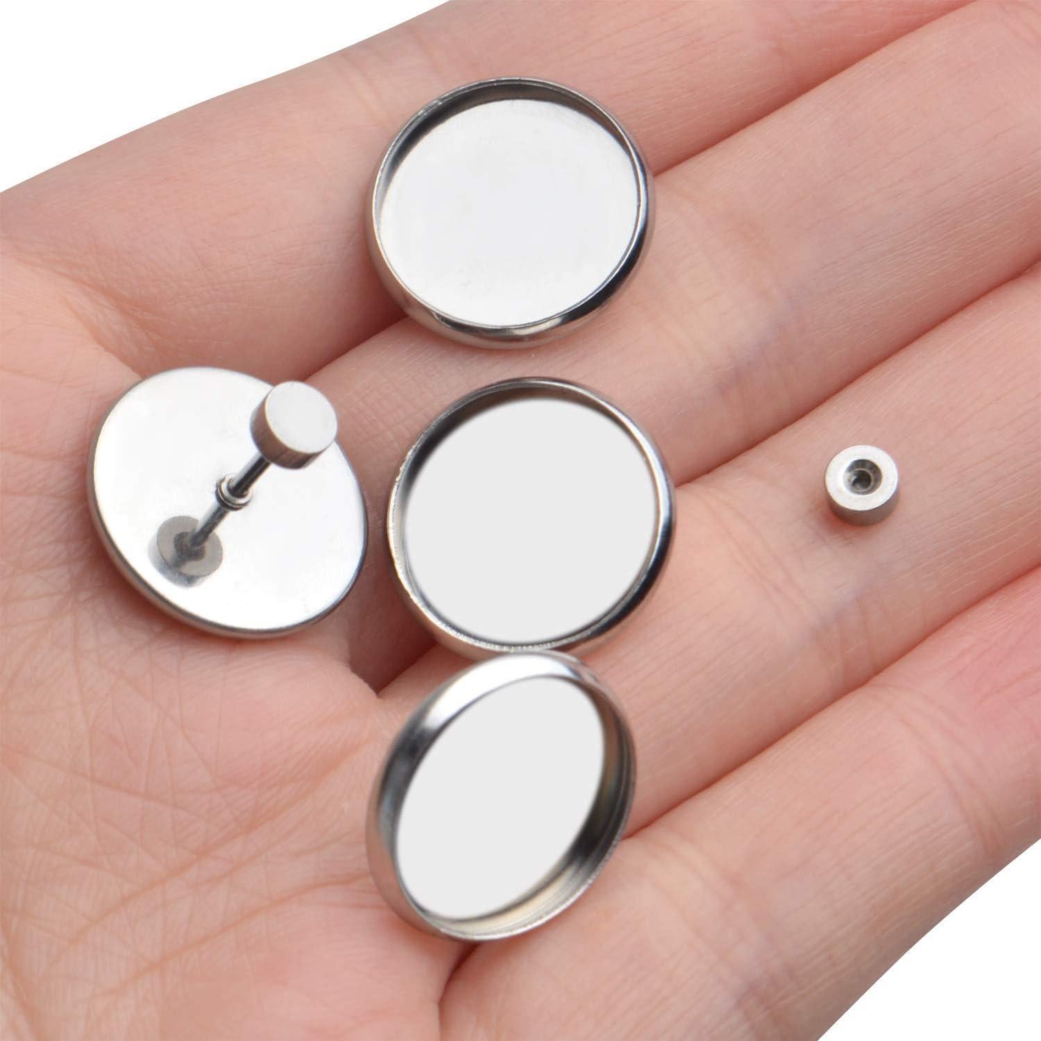 10 Piezas Plantillas Pendientes Acero Inoxidable 14mm Aylifu