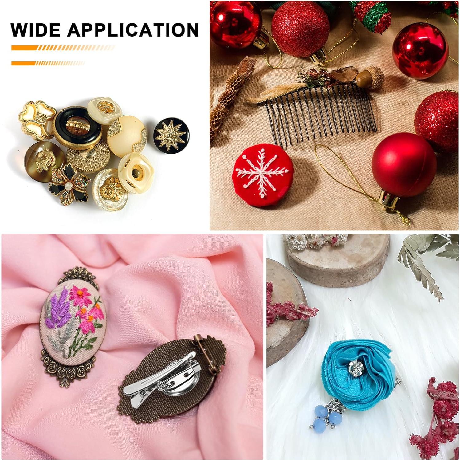 Bandejas Redondas en Blanco uxcell para Broches Dorados x50 - 31mm