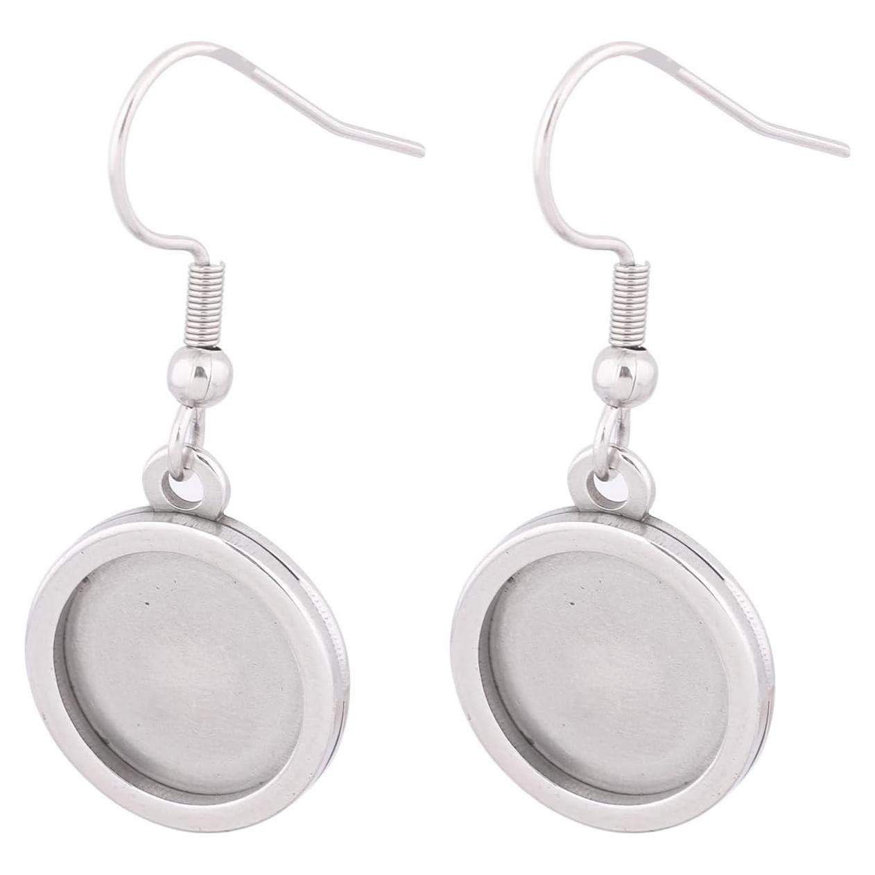 20 Piezas Base de Pendientes Reidgaller Acero Inoxidable 12mm