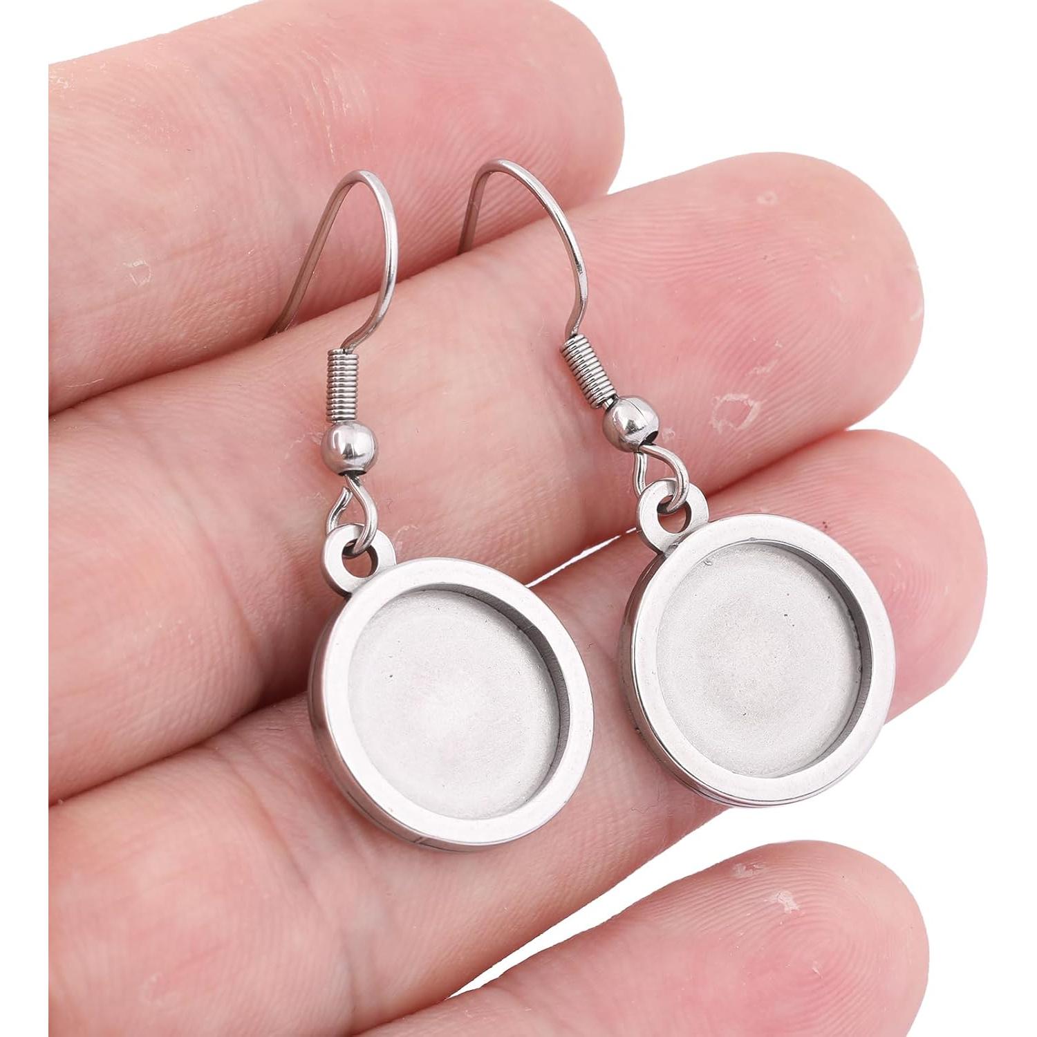 20 Piezas Base de Pendientes Reidgaller Acero Inoxidable 12mm