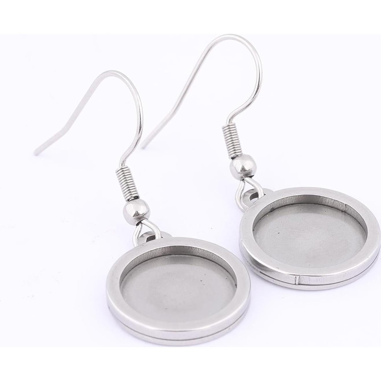 20 Piezas Base de Pendientes Reidgaller Acero Inoxidable 12mm