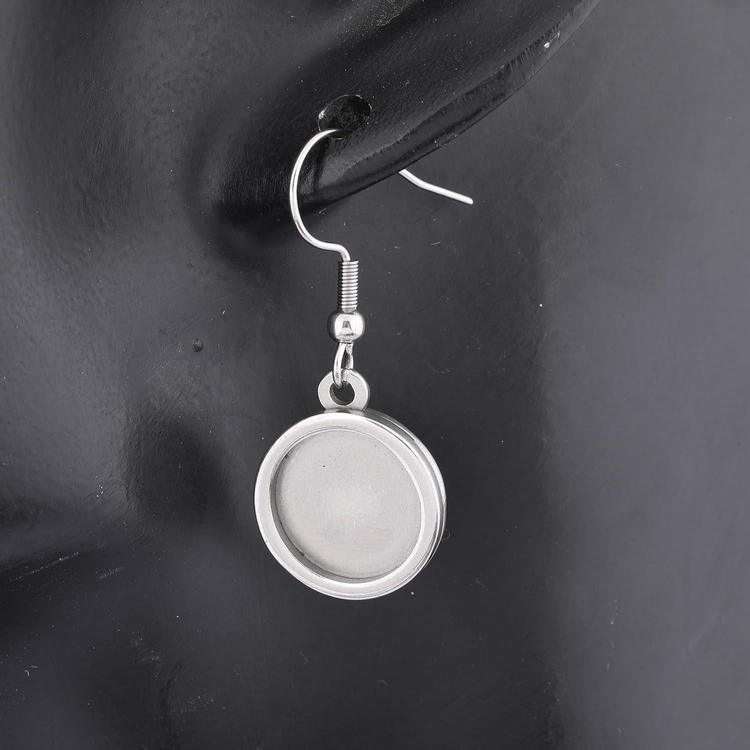 20 Piezas Base de Pendientes Reidgaller Acero Inoxidable 12mm