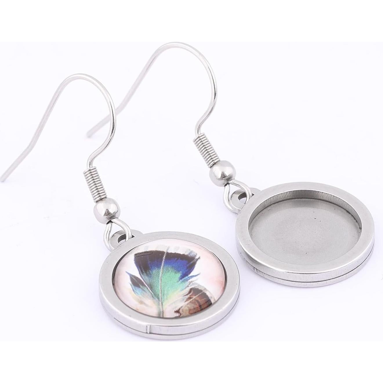 20 Piezas Base de Pendientes Reidgaller Acero Inoxidable 12mm