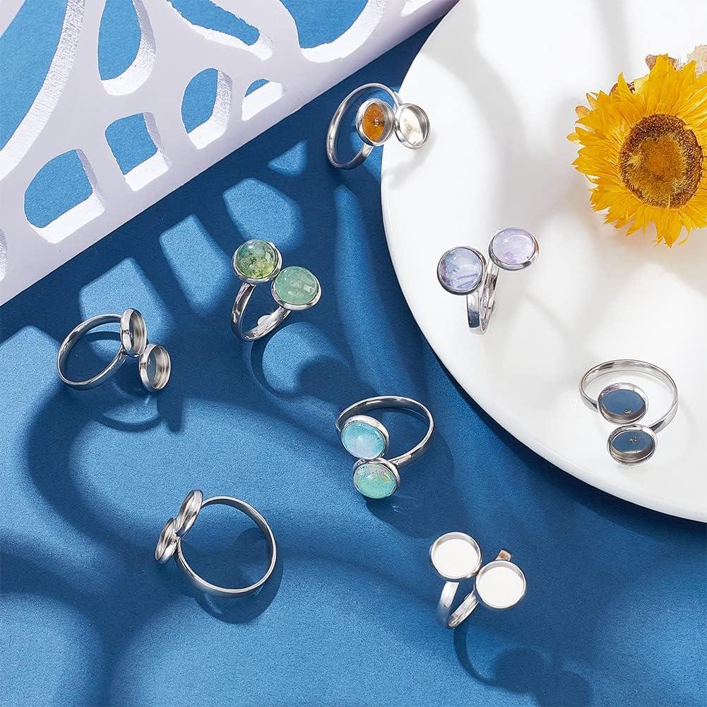 14pcs Base de Anillo Ajustable PH PandaHall 17mm Acero Inoxidable