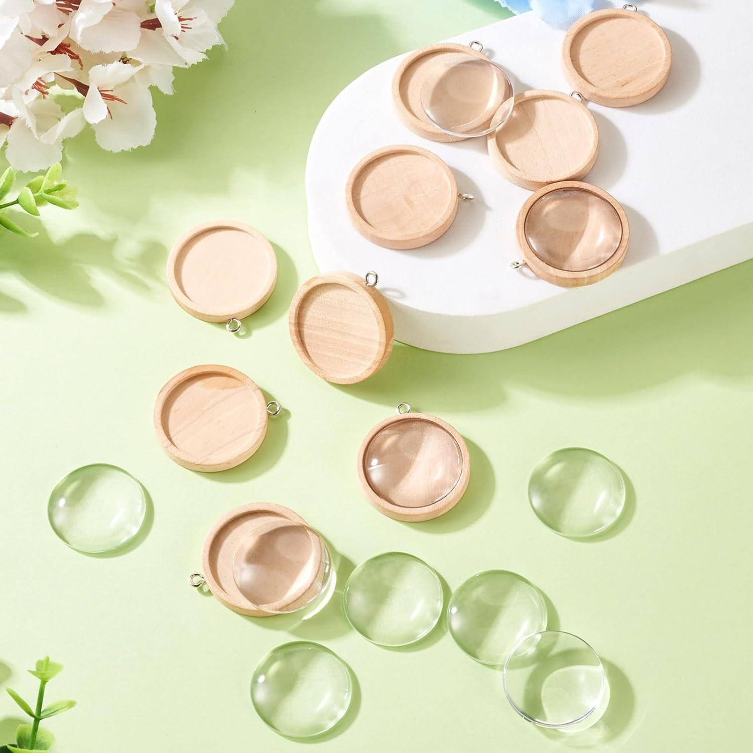 Kit de Colgantes DIY Craftdady de Madera y Vidrio 10pcs