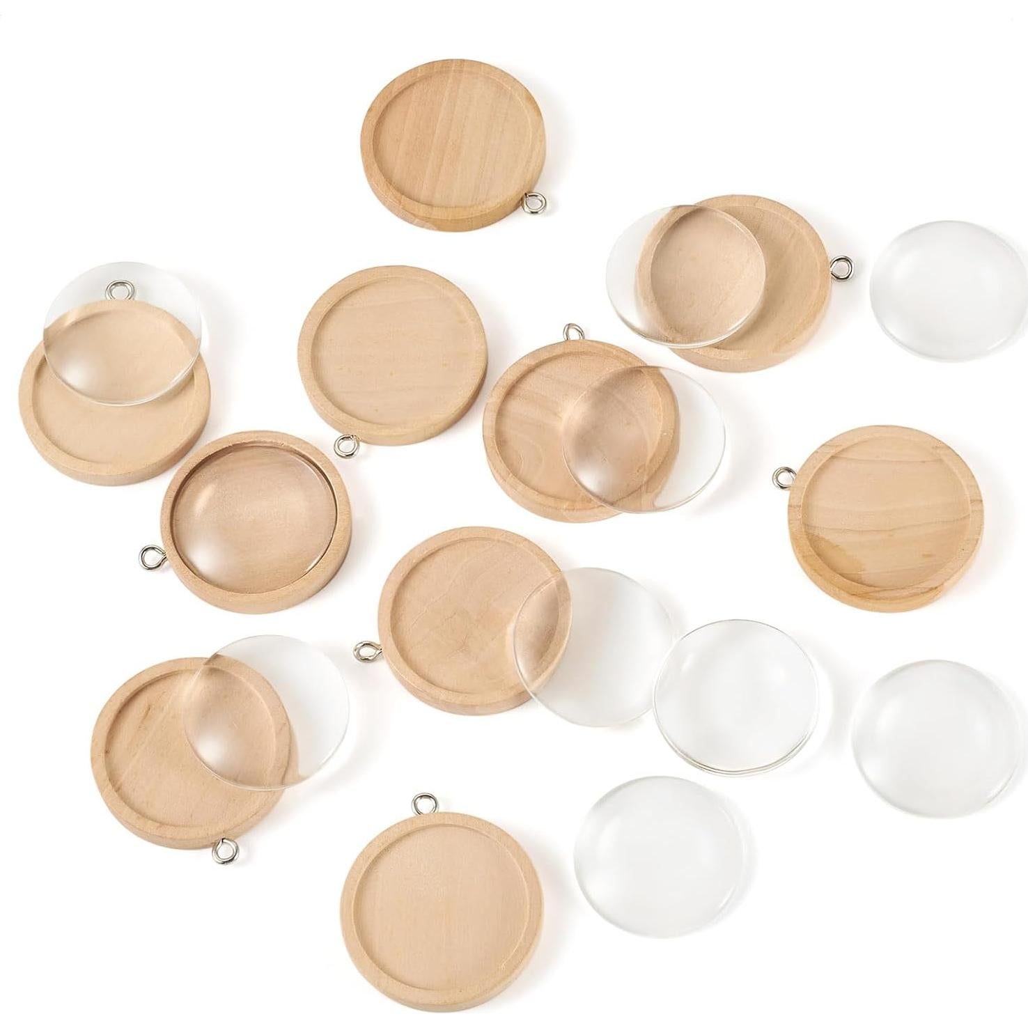 Kit de Colgantes DIY Craftdady de Madera y Vidrio 10pcs