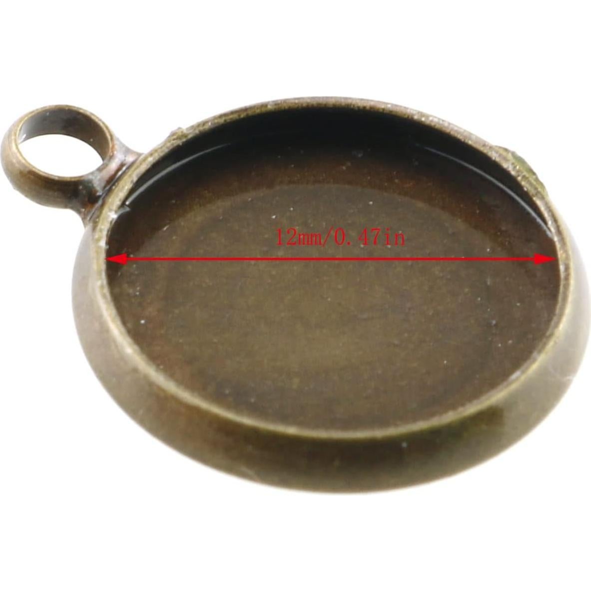 Bandejas de Colgante Redondas E-excepcional 25 Pcs Cobre 12mm