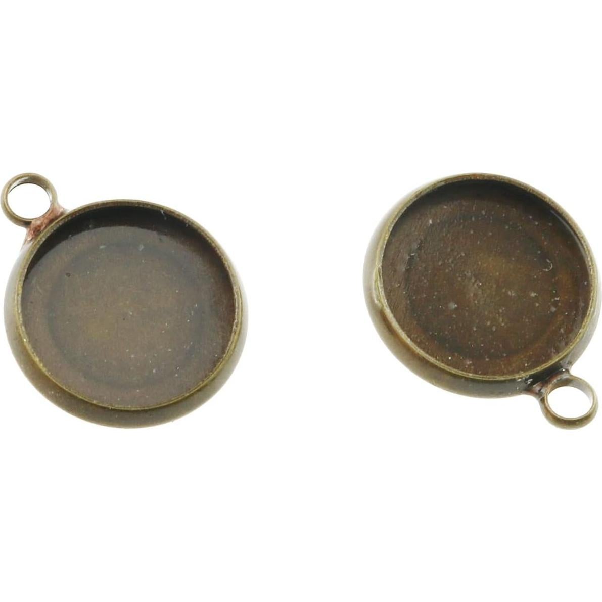 Bandejas de Colgante Redondas E-excepcional 25 Pcs Cobre 12mm