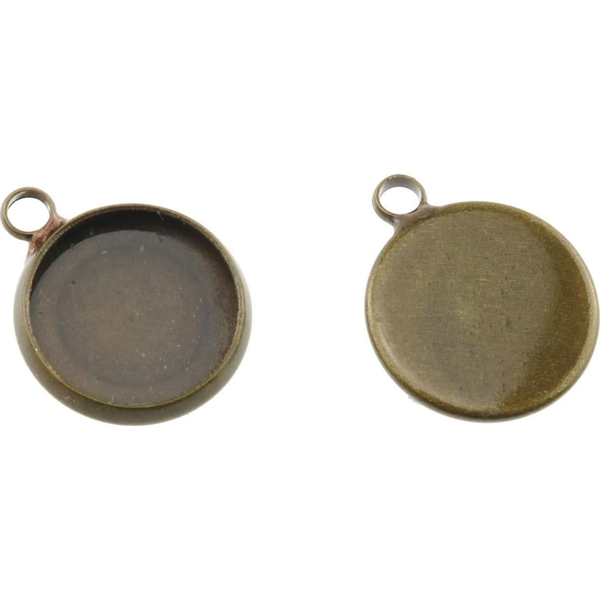 Bandejas de Colgante Redondas E-excepcional 25 Pcs Cobre 12mm