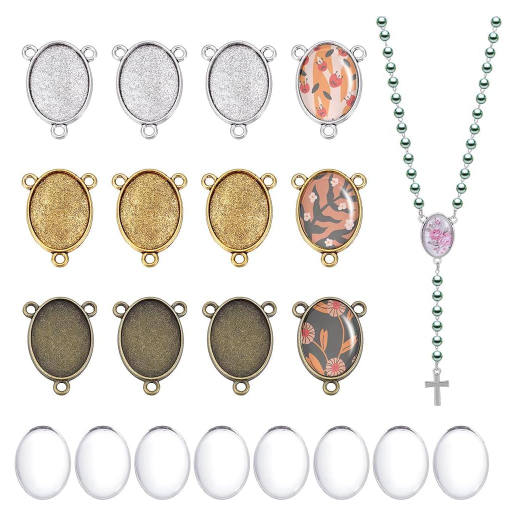 12 Juegos de Bandejas de Centro PH PandaHall 18x25mm DIY Joyería