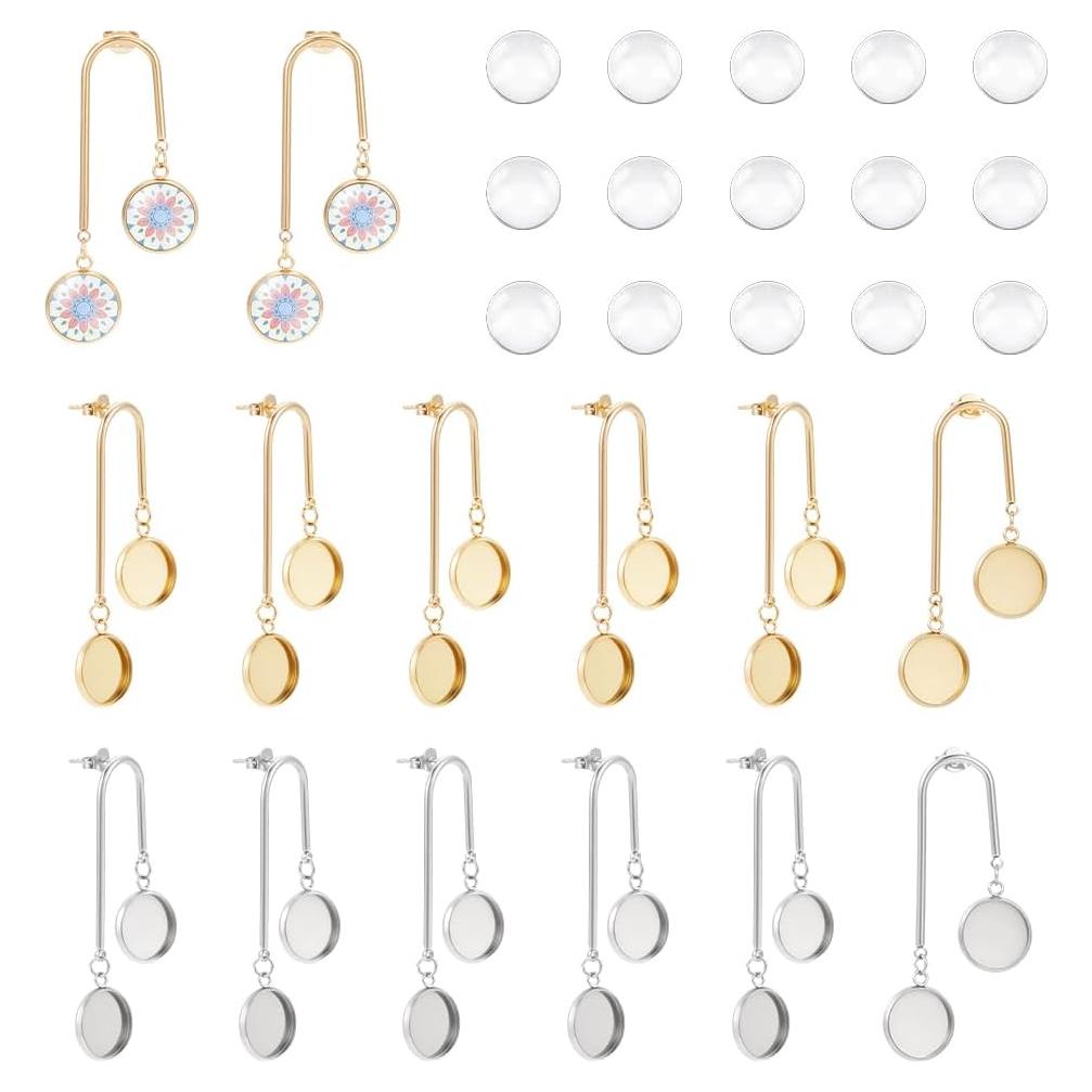 Set de Aretes DIY UNICRAFTALE 24 Pcs Acero Inoxidable