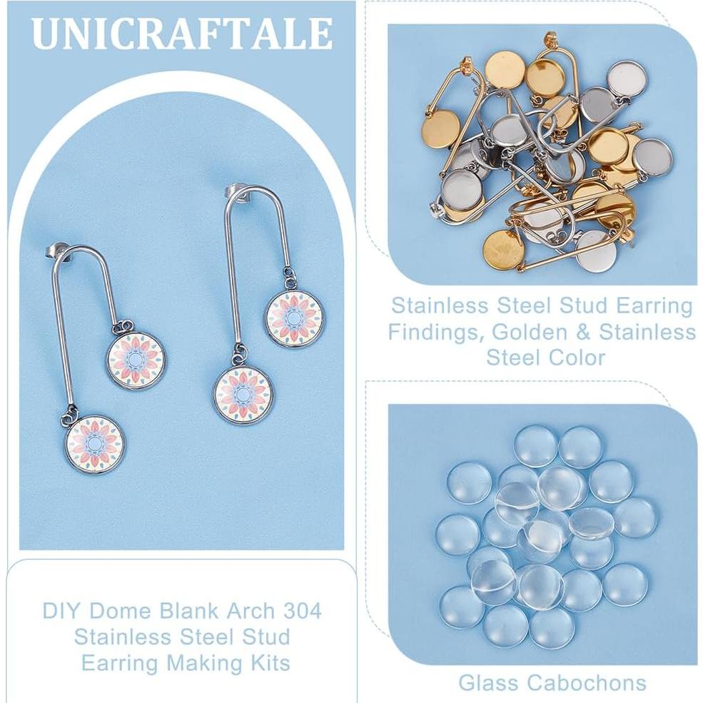 Set de Aretes DIY UNICRAFTALE 24 Pcs Acero Inoxidable