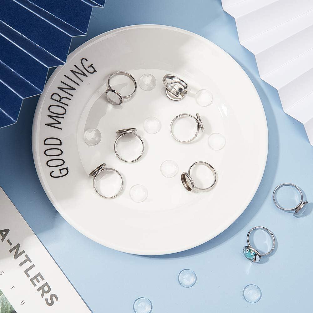 30 Sets Anillos Ajustables UNICRAFTALE 12mm Acero Inoxidable