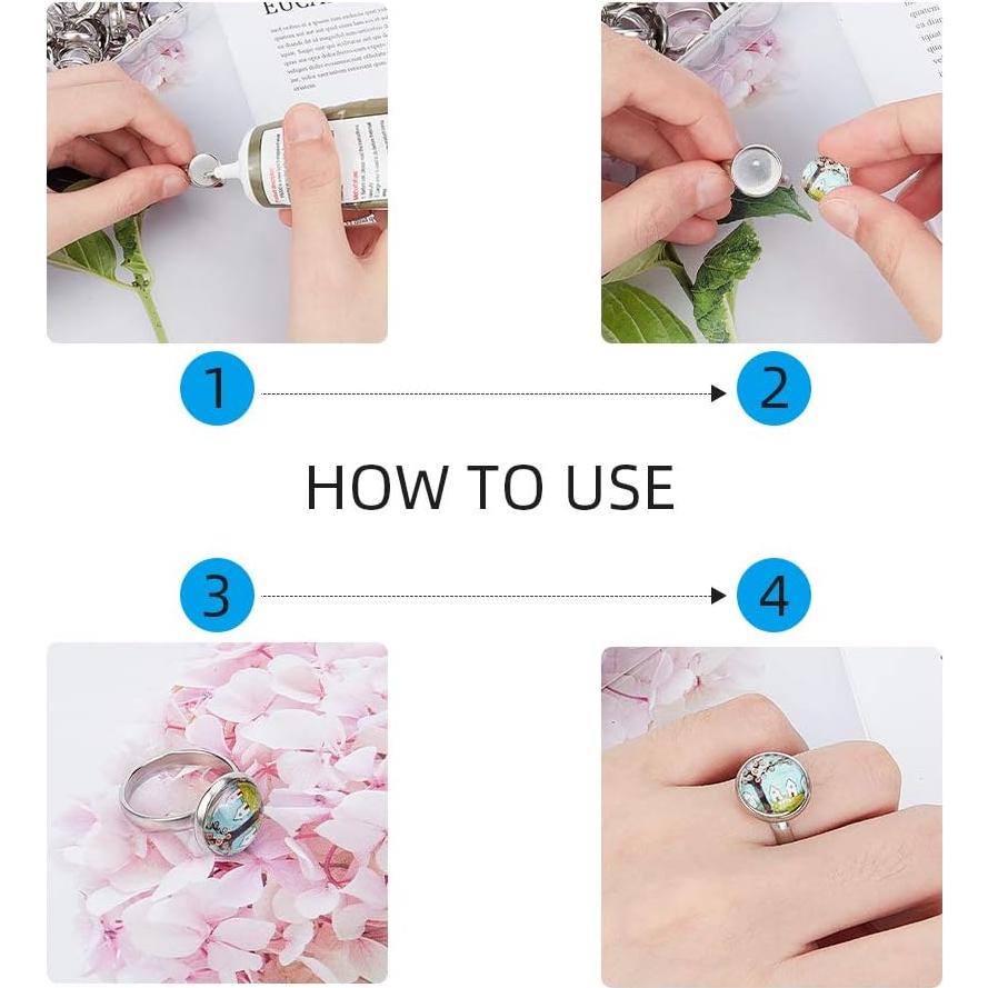 30 Sets Anillos Ajustables UNICRAFTALE 12mm Acero Inoxidable