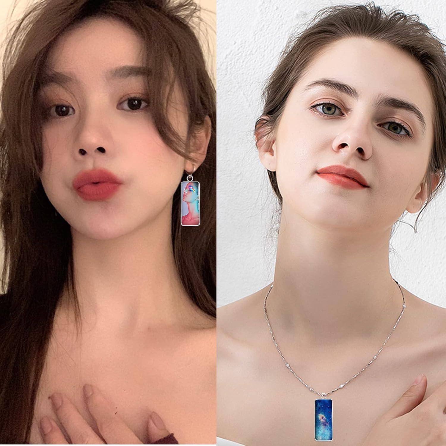 50 Bandejas Bezel Rectangulares Acero Inoxidable 26x11mm DIY