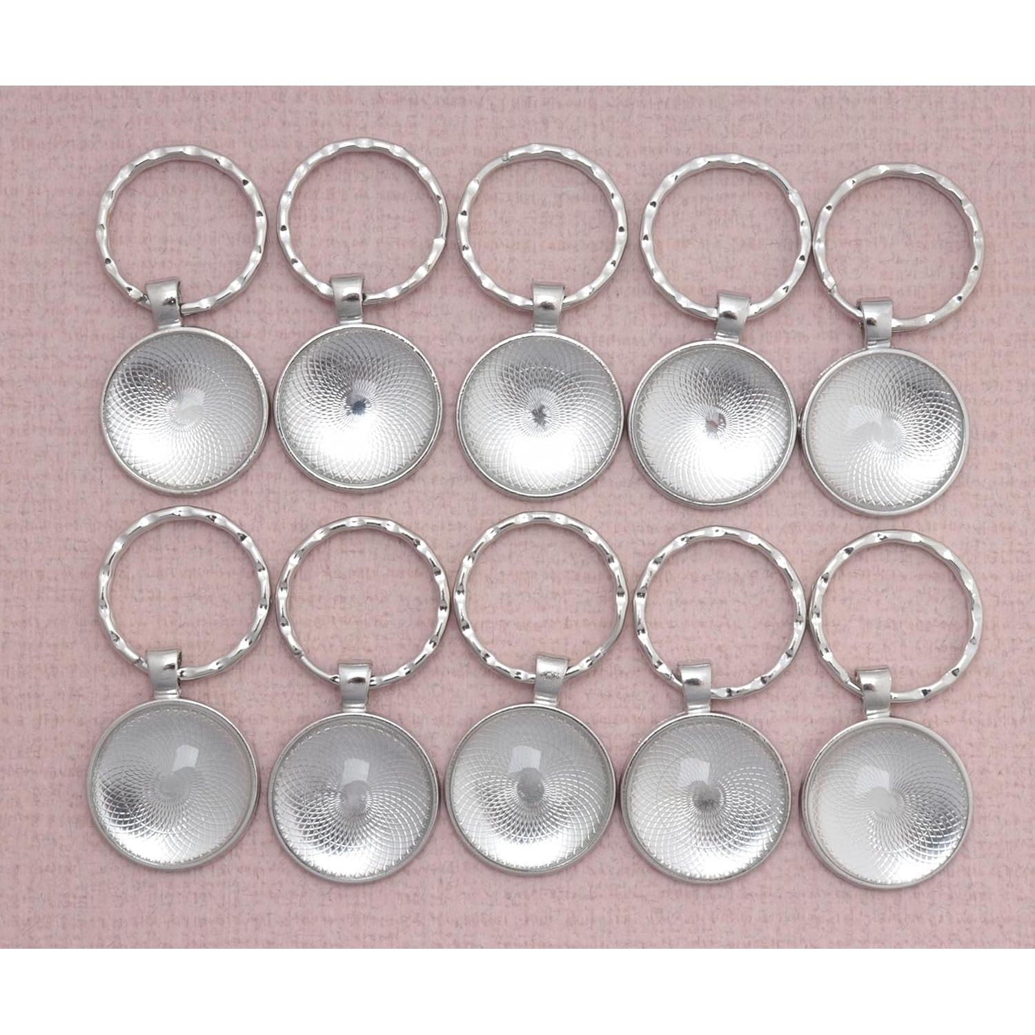 Kit de 10 llaveros SOWAKA con bandejas y cabochones 2.54 cm