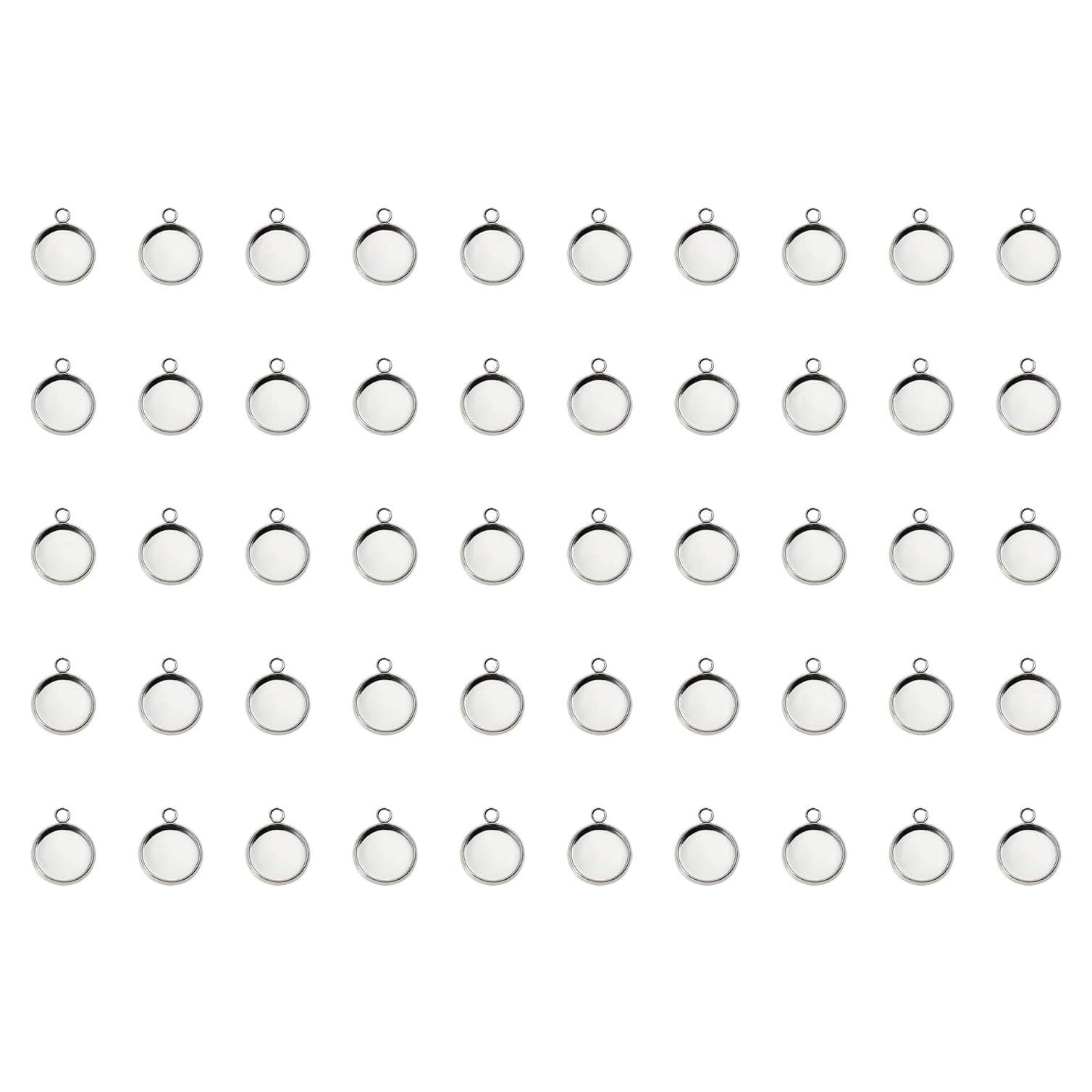 Bandejas de Pendientes Shapenty Acero Inoxidable 10mm 50PCS