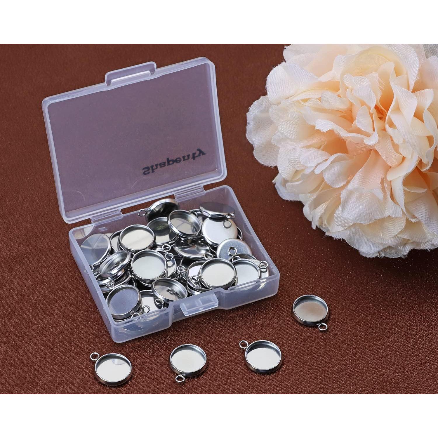 Bandejas de Pendientes Shapenty Acero Inoxidable 10mm 50PCS