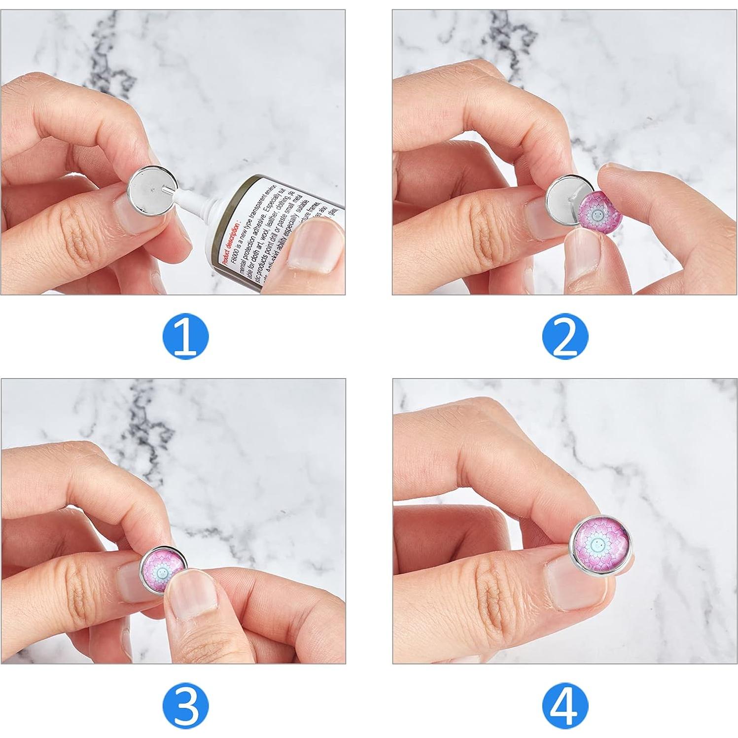 PH PandaHall 200pcs 14mm Stainless Steel Stud Earring Flat Round Bezel Earring Earring Blank Trays Cabochon Earring Setting for Earring Making DIY