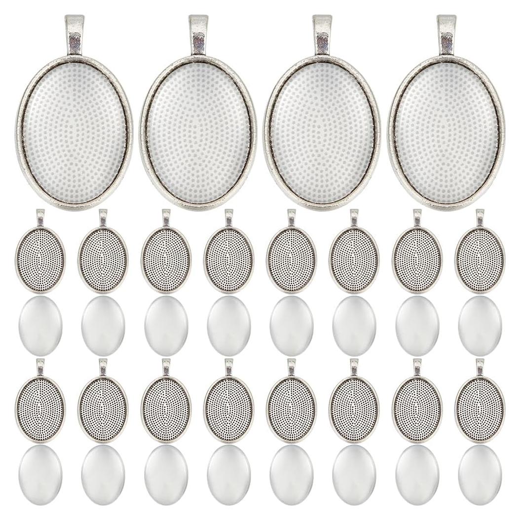 30 Juegos Bandejas Bezel Cabochon SOFPLATE 18x25mm para Joyas