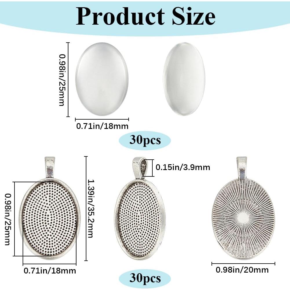 30 Juegos Bandejas Bezel Cabochon SOFPLATE 18x25mm para Joyas