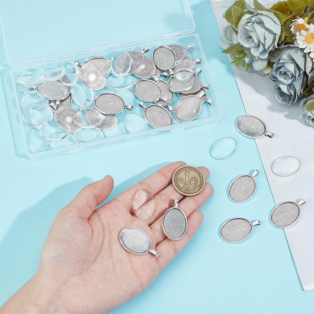 30 Juegos Bandejas Bezel Cabochon SOFPLATE 18x25mm para Joyas