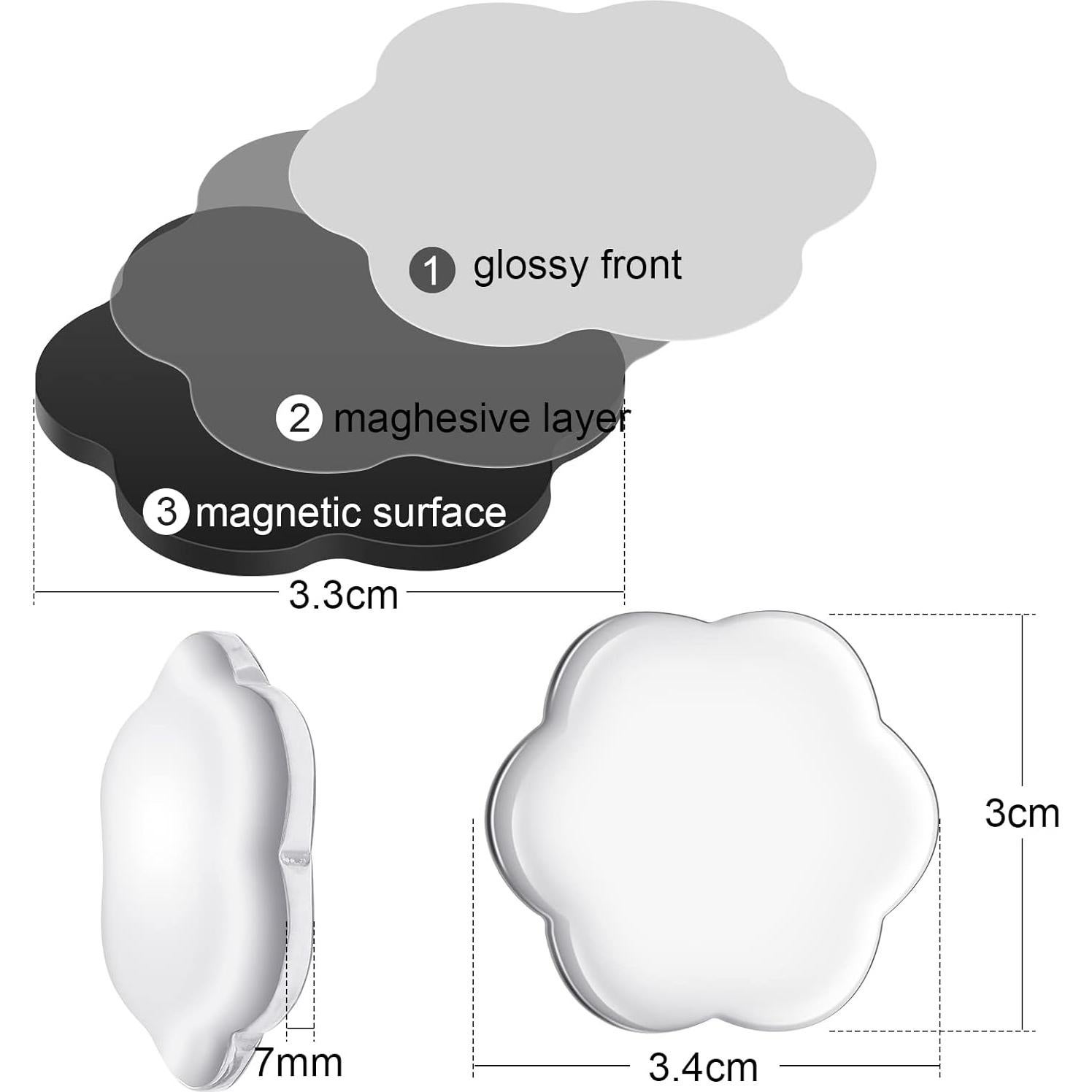 72 Piezas Imanes de Manualidades Weewooday Flor 3.81 cm