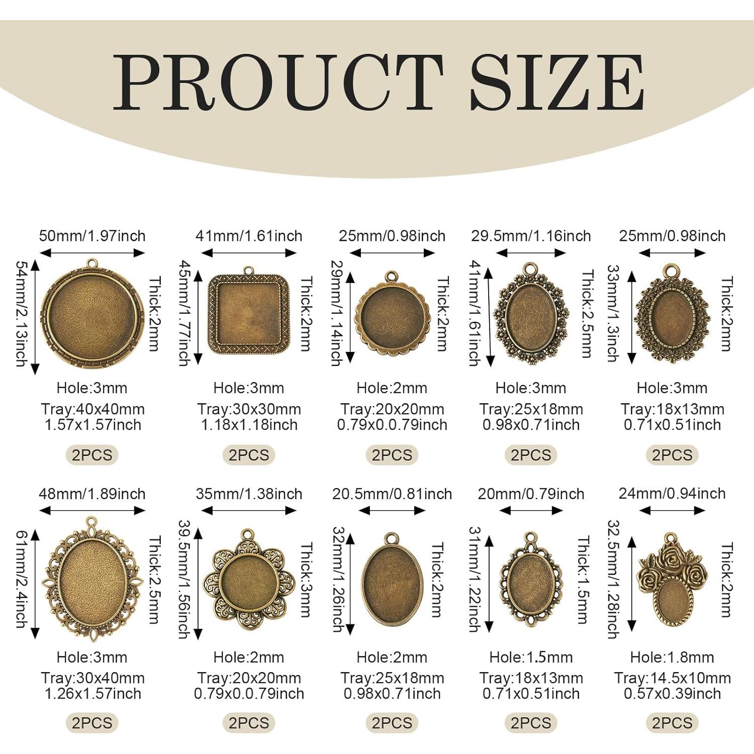 20 Bandejas Bezel Vintage Bestewelry para Joyería DIY