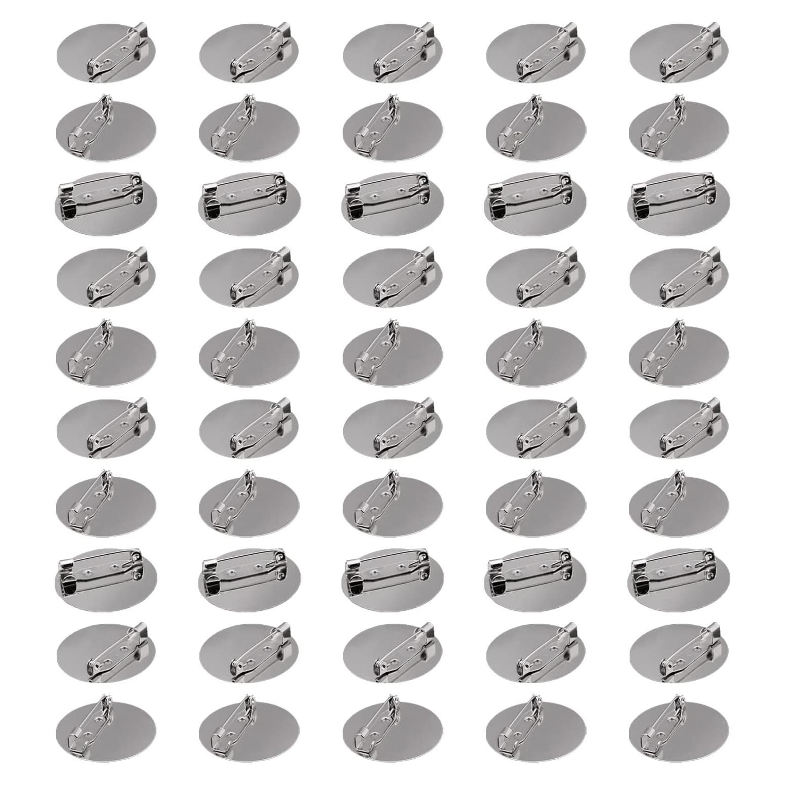 50 Piezas Broches Redondos de Acero Inoxidable Cansybil 25mm