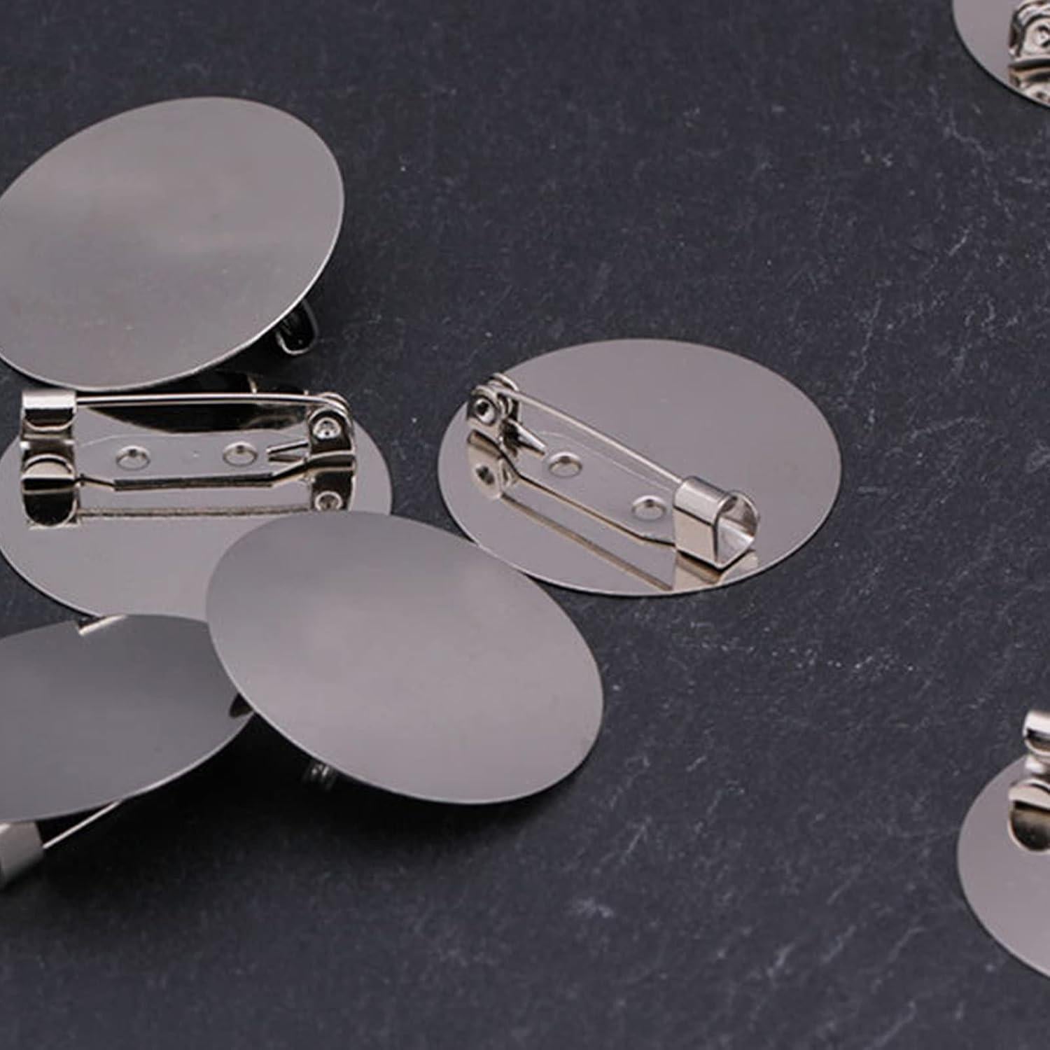 50 Piezas Broches Redondos de Acero Inoxidable Cansybil 25mm