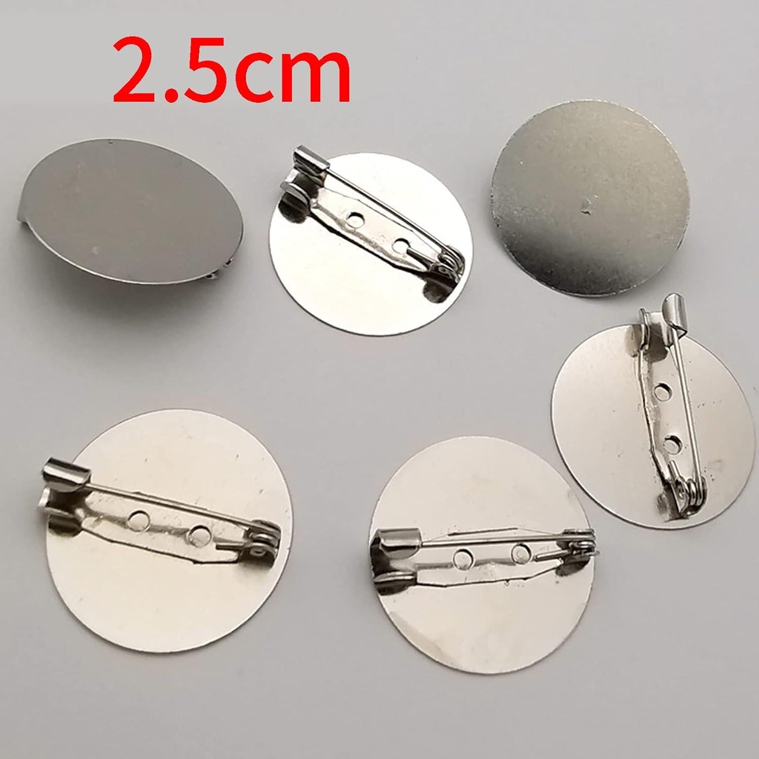 50 Piezas Broches Redondos de Acero Inoxidable Cansybil 25mm