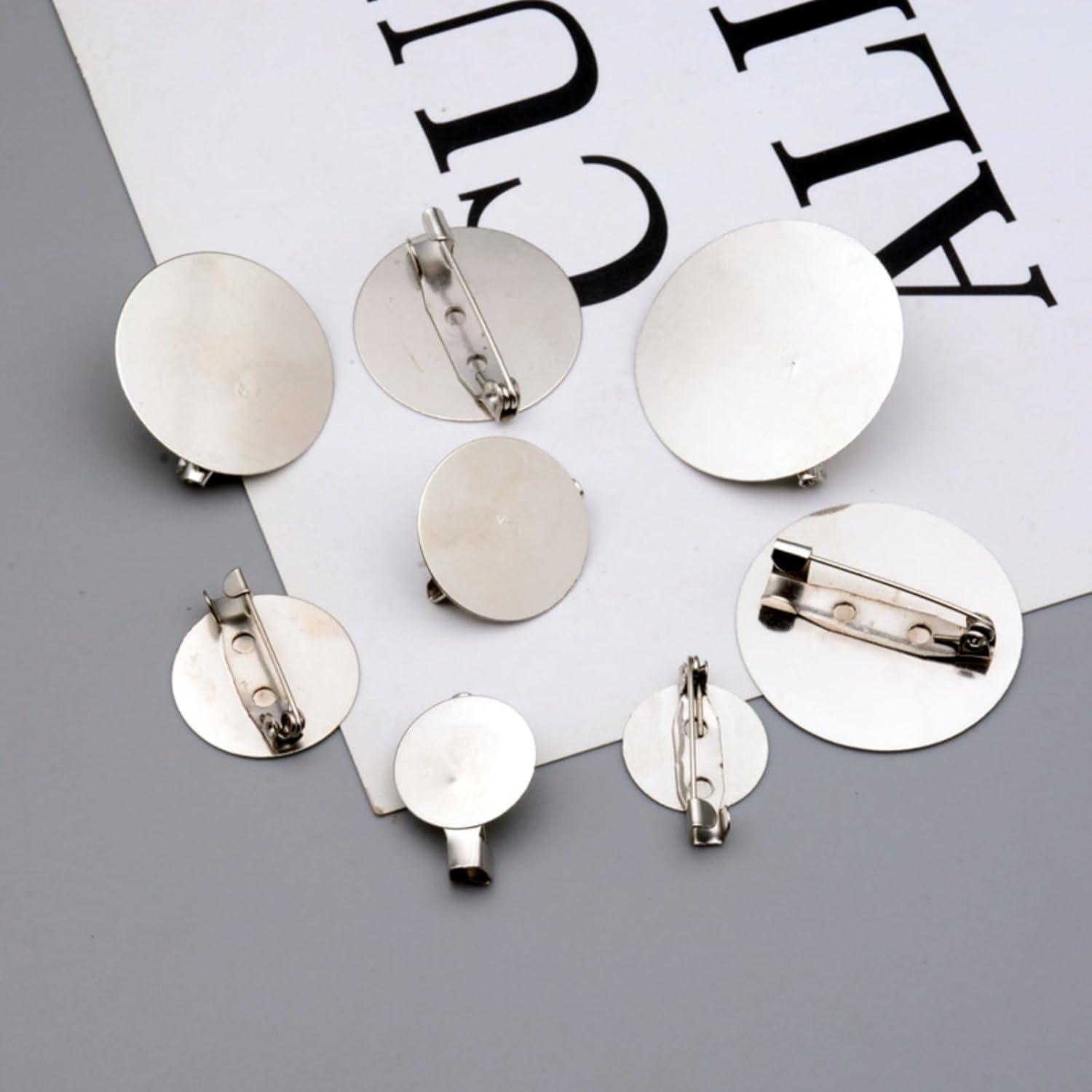 50 Piezas Broches Redondos de Acero Inoxidable Cansybil 25mm