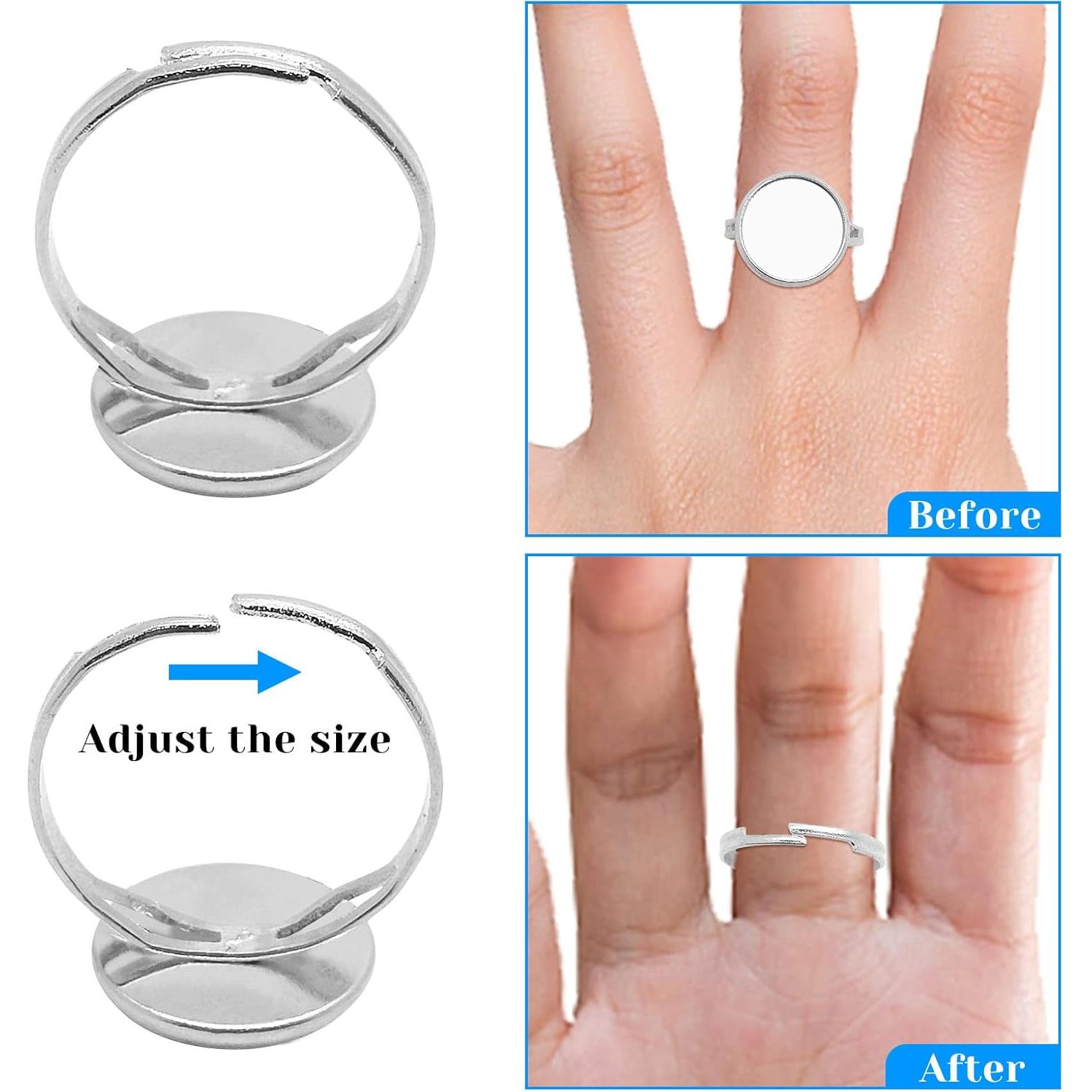 80 Anillos Ajustables en Blanco Ximalun 12mm 8 Colores DIY