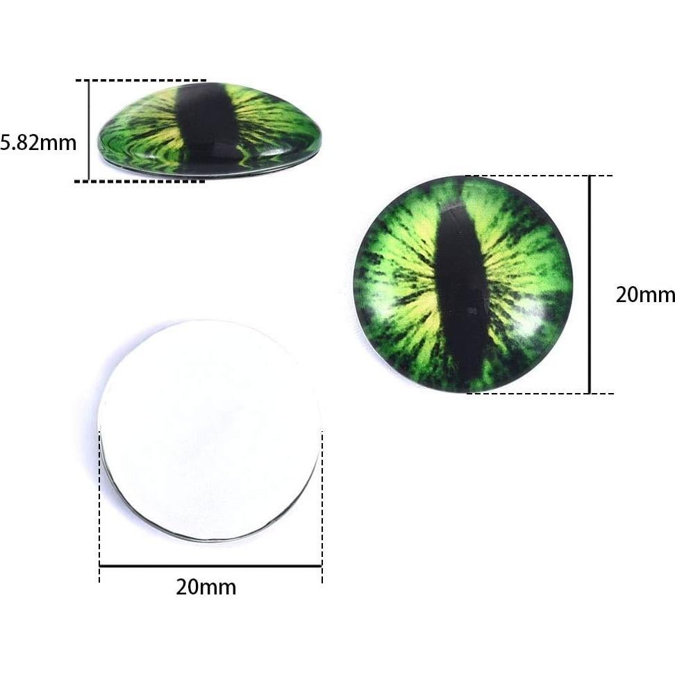 100 Cabochones de Cristal DROLE 20mm Ojo para Manualidades