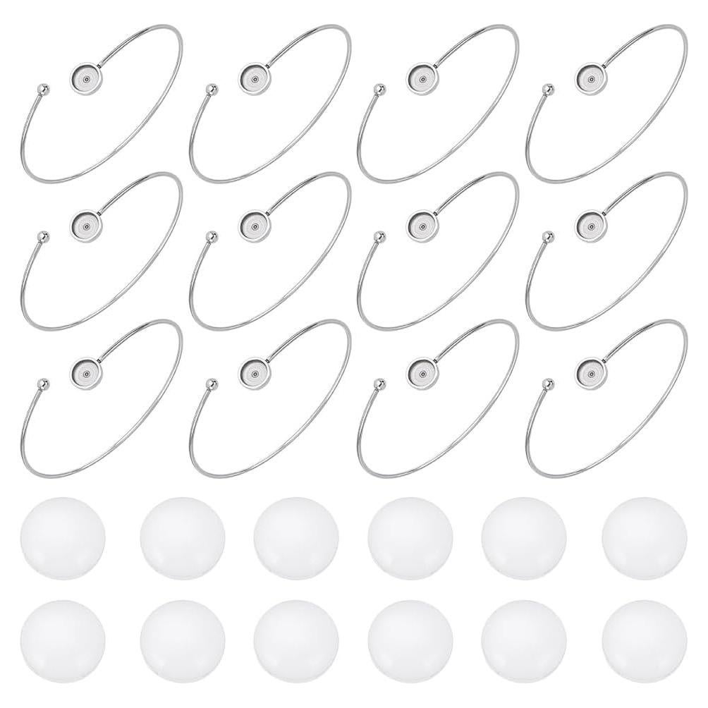 Pulseras Bangle Ajustables UNICRAFTALE 12Pcs Acero Inoxidable