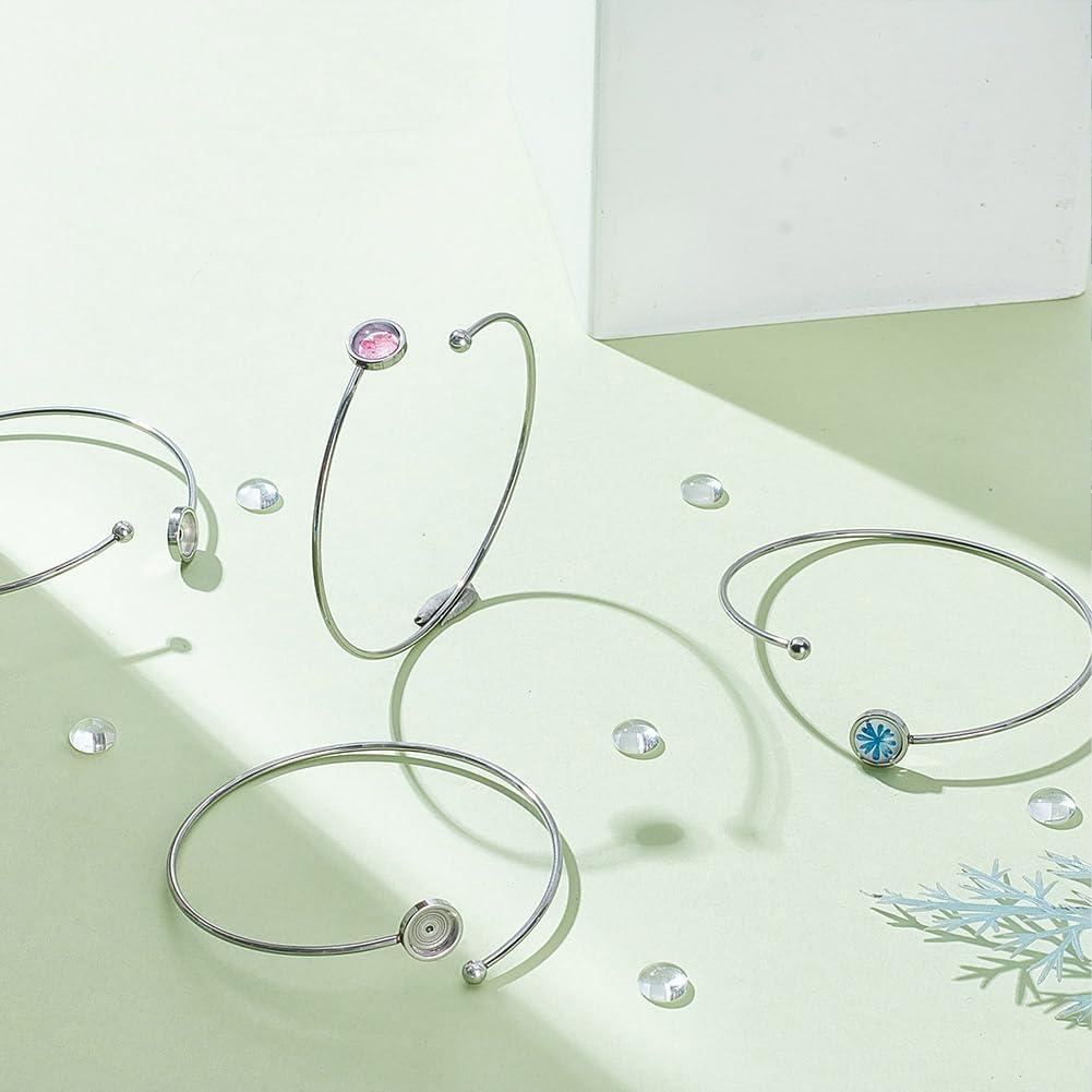 Pulseras Bangle Ajustables UNICRAFTALE 12Pcs Acero Inoxidable