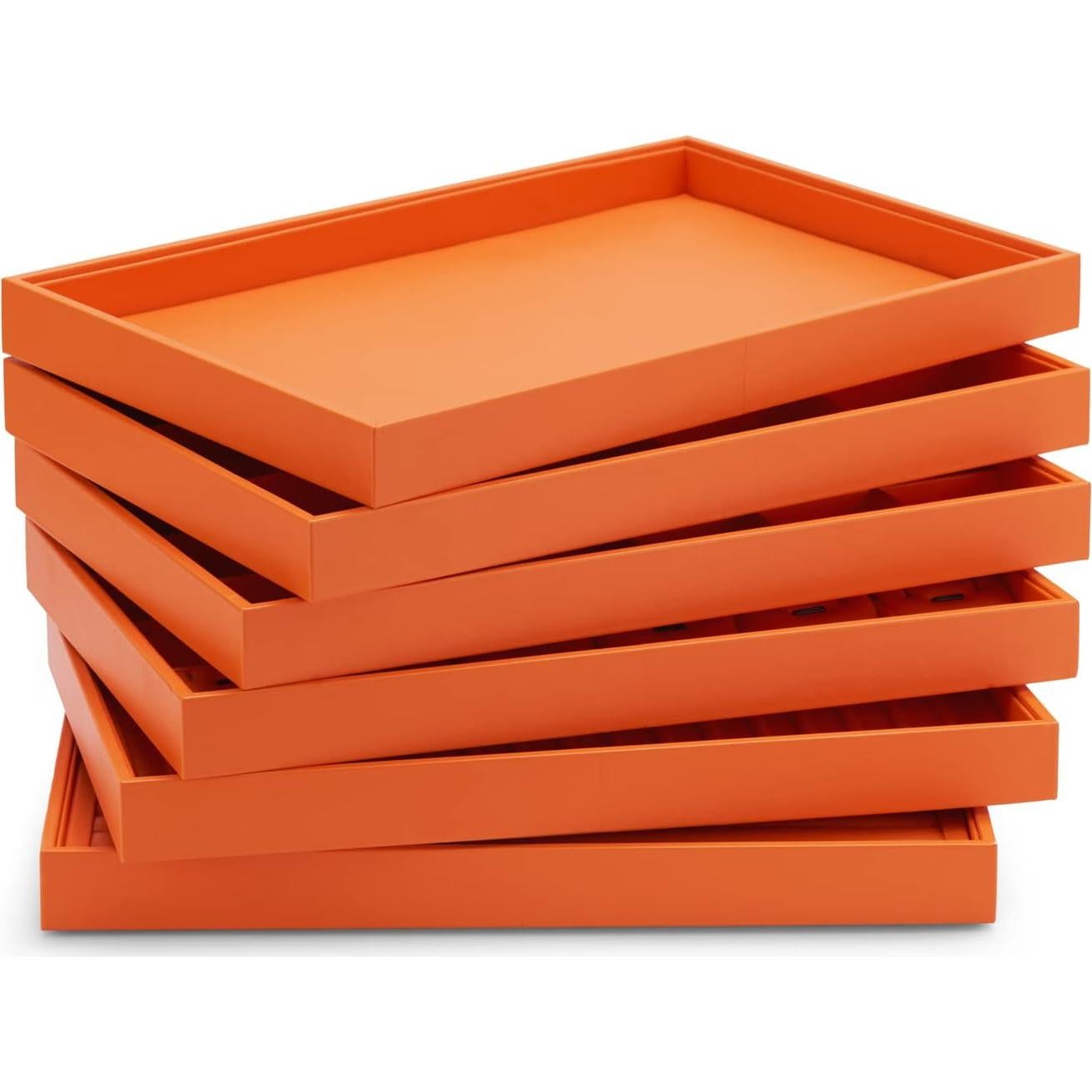 Organizador de Joyería Oirlv de Cuero Sintético Naranja 35x24 cm