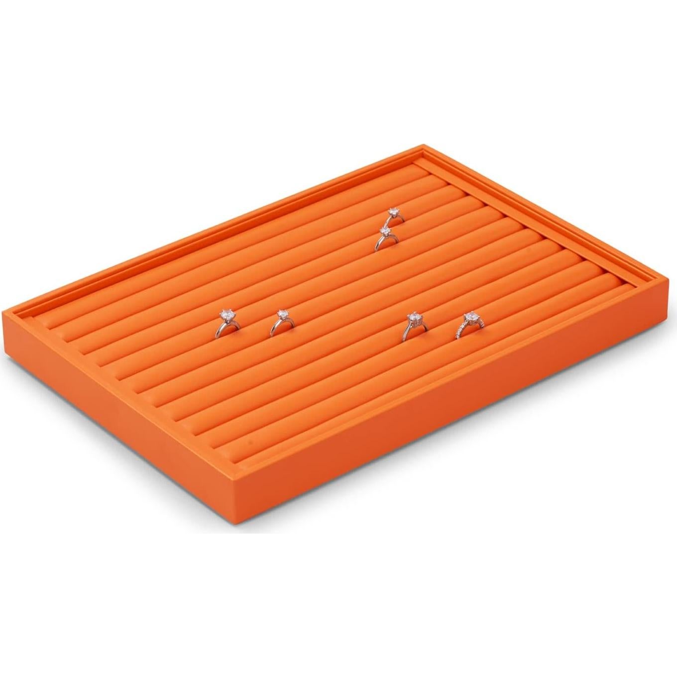 Organizador de Joyería Oirlv de Cuero Sintético Naranja 35x24 cm