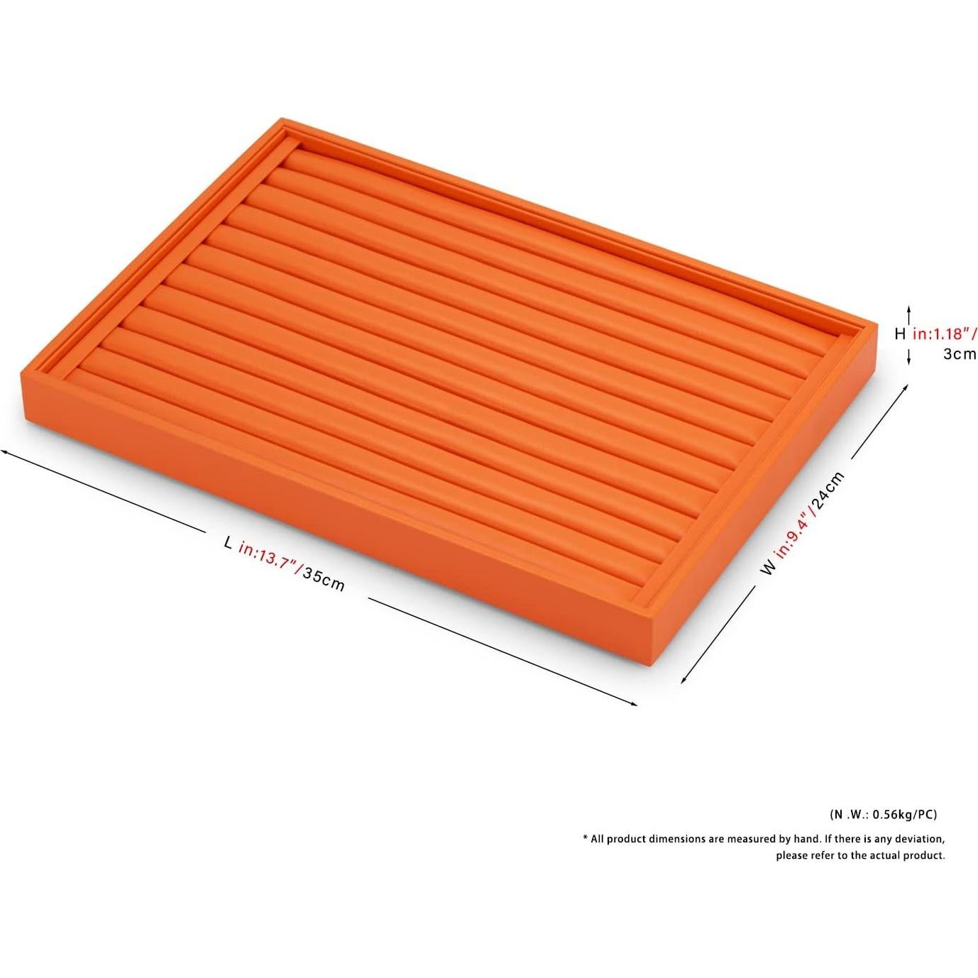 Organizador de Joyería Oirlv de Cuero Sintético Naranja 35x24 cm