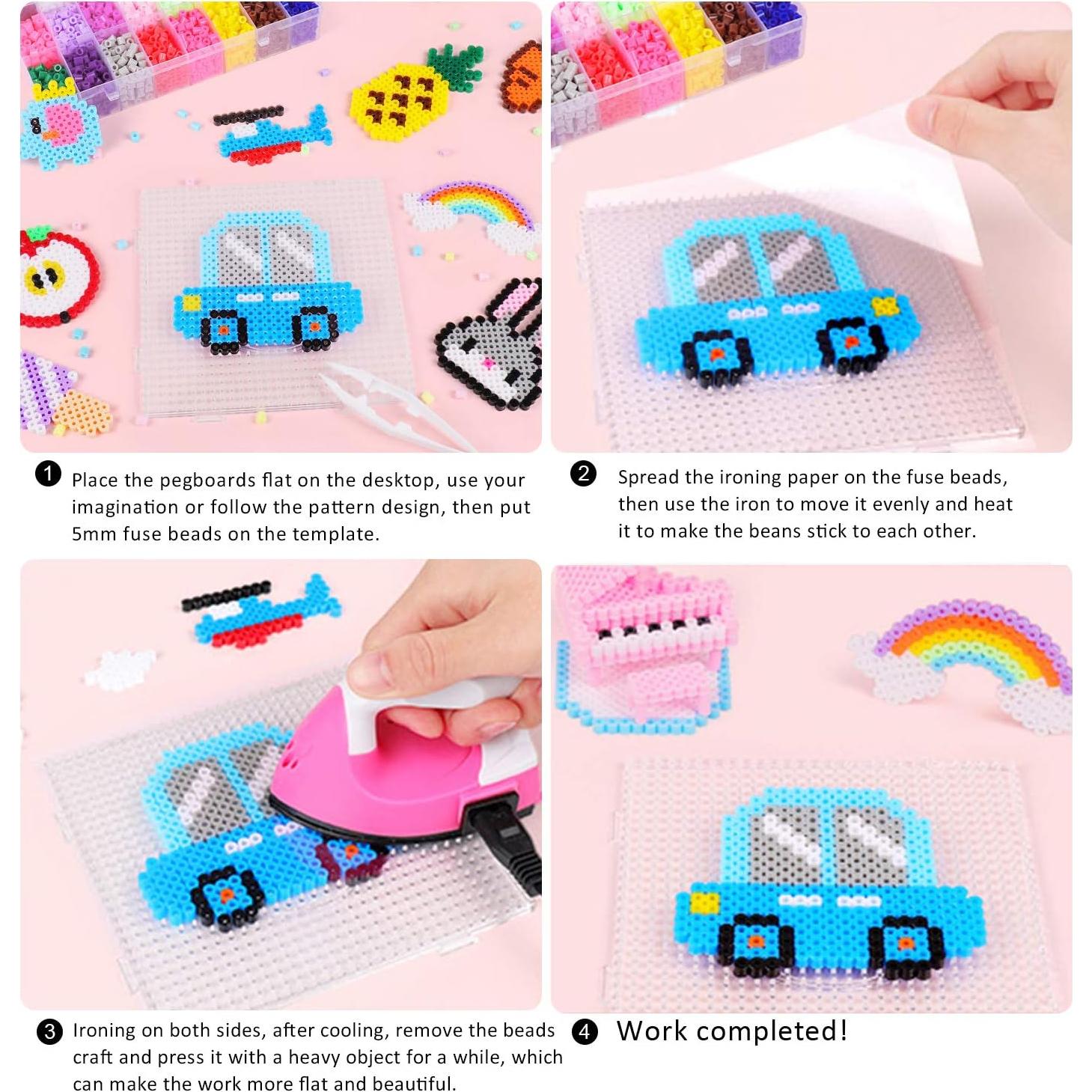 Kit de Manualidades con Perlas AUGSUN - 9 Tableros 5mm