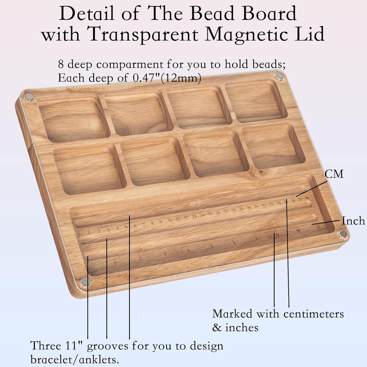 Tablero de cuentas de madera Svartur 30x20 cm para joyas