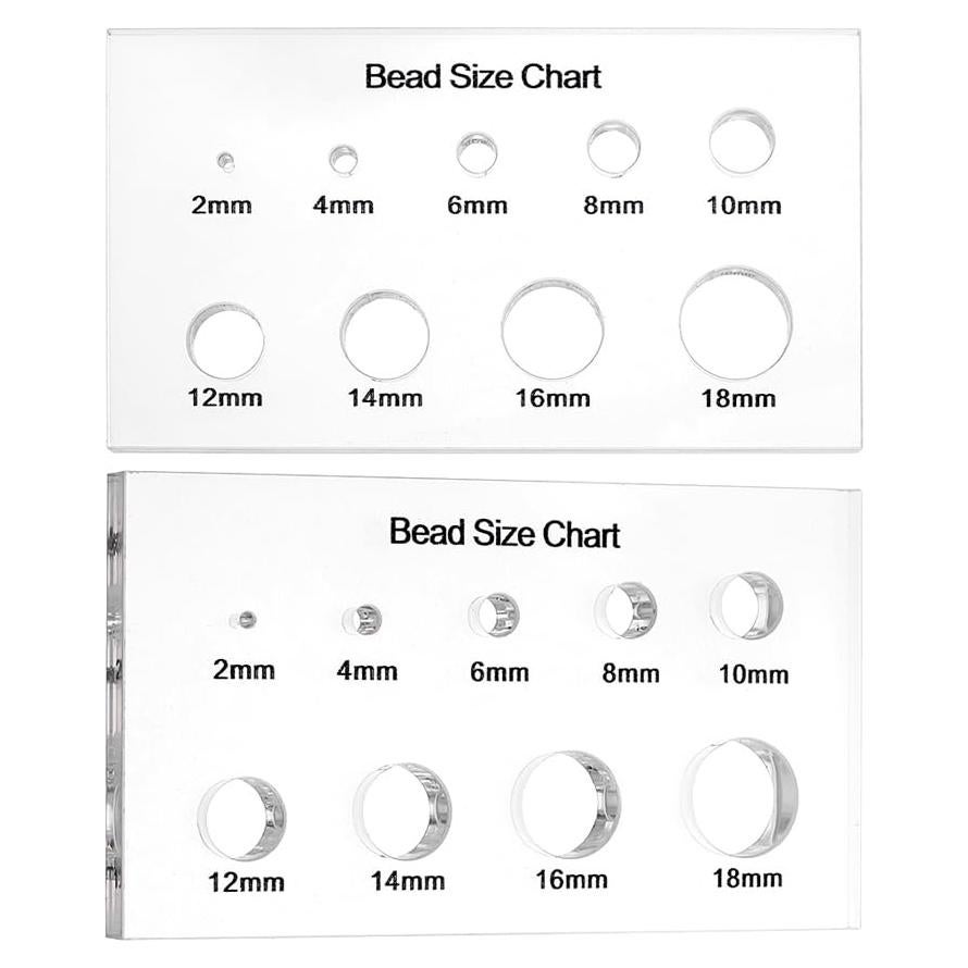 Regla de Medición Acrílica PH PandaHall 9 Tamaños para Perlas