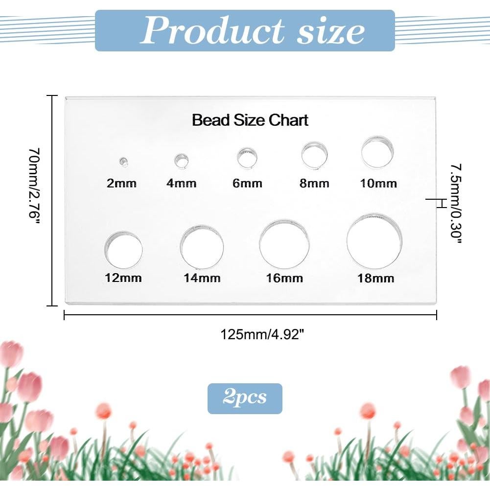 Regla de Medición Acrílica PH PandaHall 9 Tamaños para Perlas