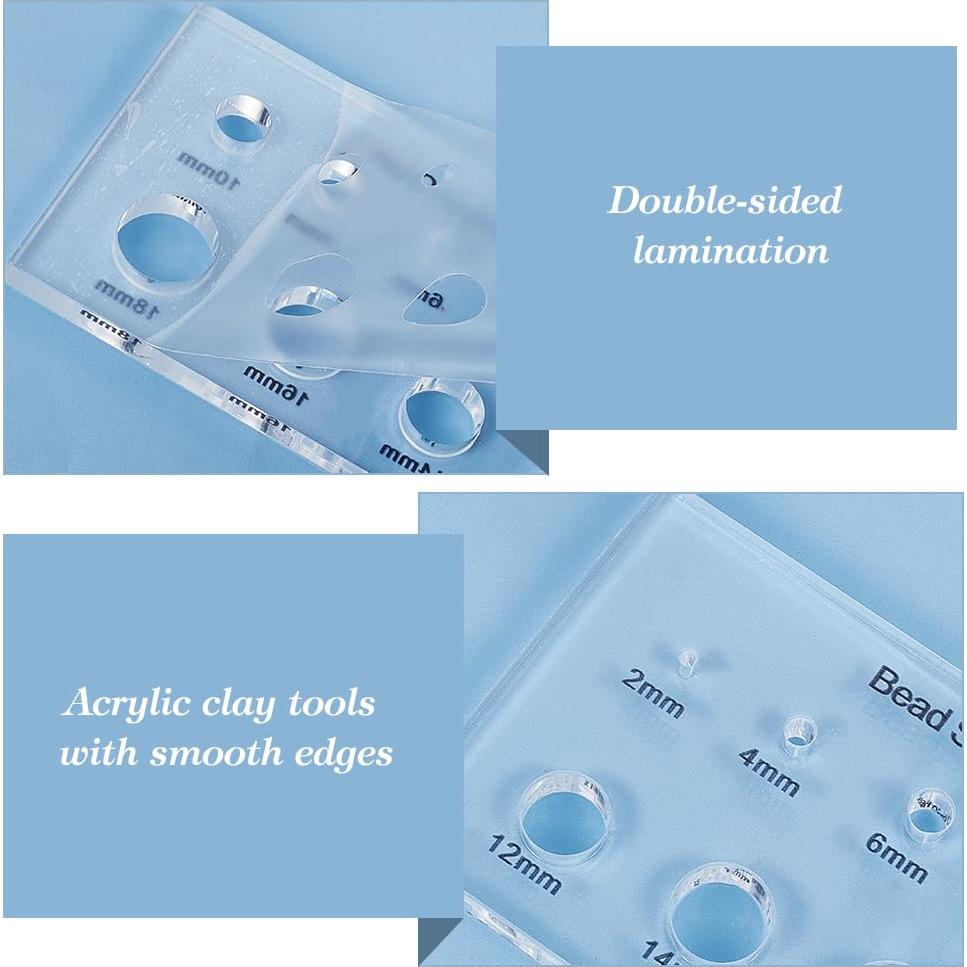 Regla de Medición Acrílica PH PandaHall 9 Tamaños para Perlas