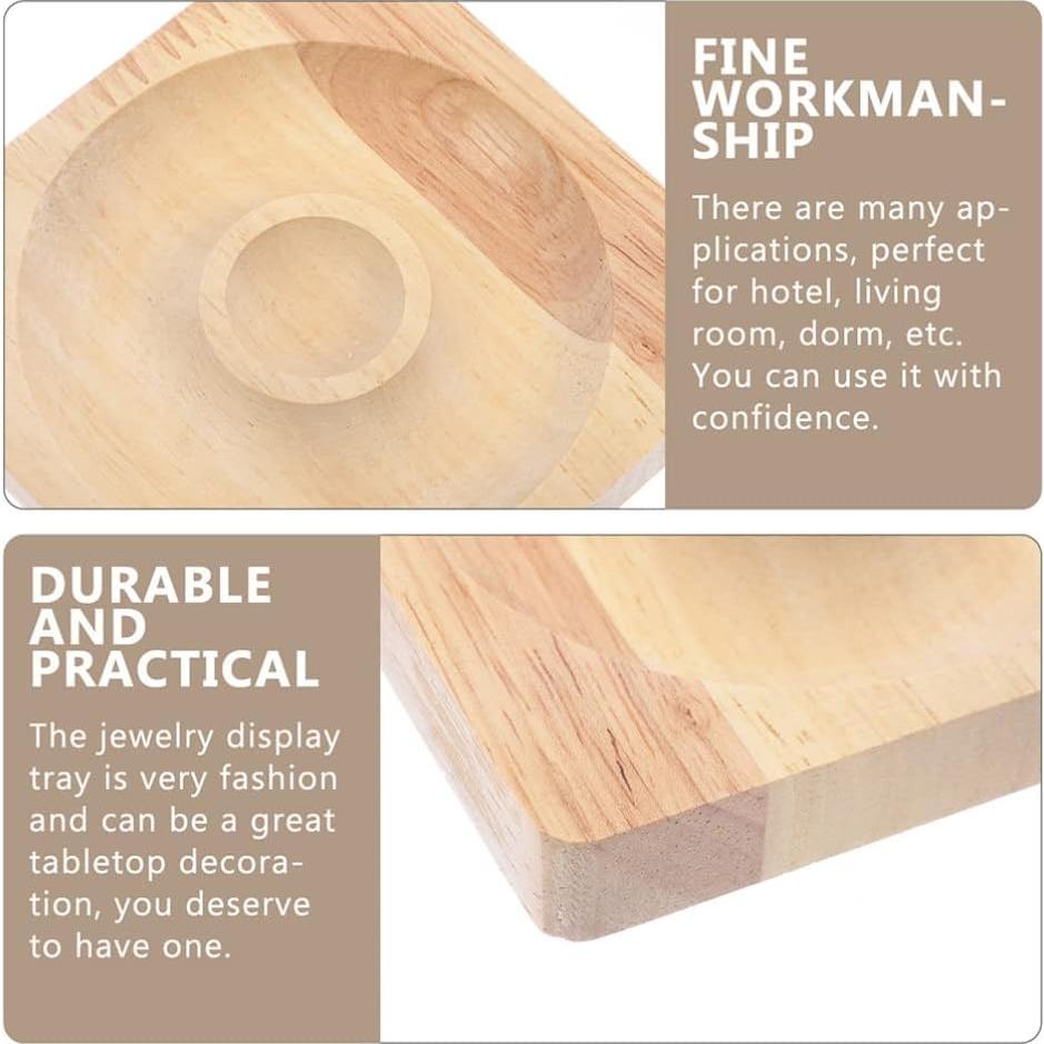 Tablero de Joyería de Madera COHEALI 2 Piezas 9.5x9.5cm