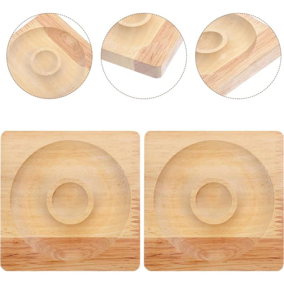 Tablero de Joyería de Madera COHEALI 2 Piezas 9.5x9.5cm