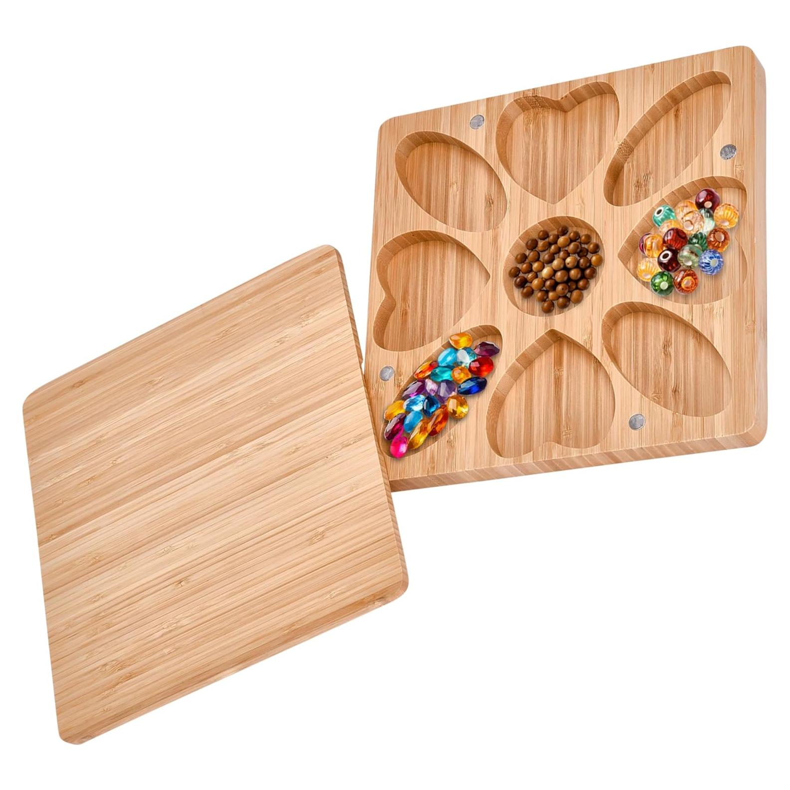 Tablero de cuentas Noa Store en bambú corazón 20x20 cm