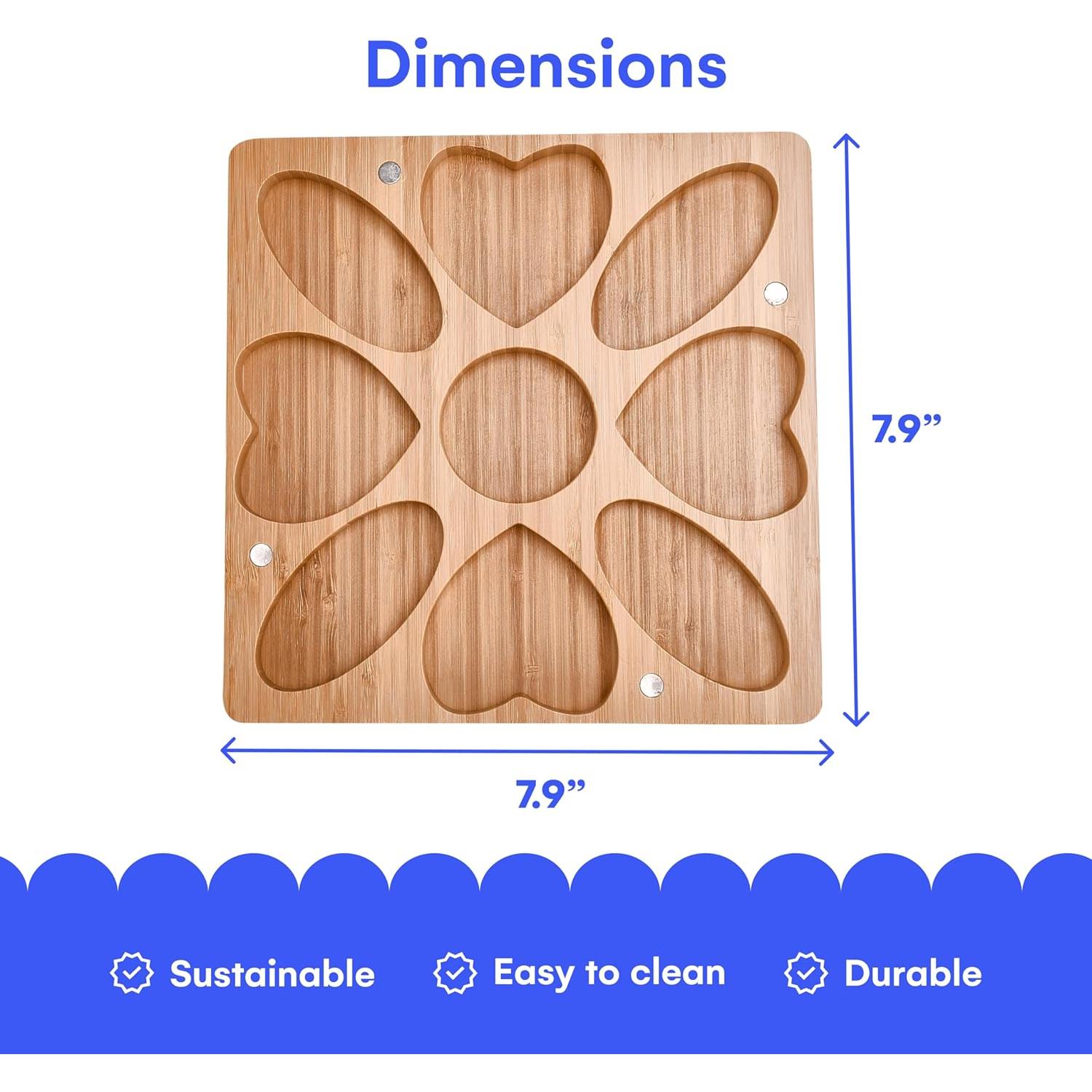 Tablero de cuentas Noa Store en bambú corazón 20x20 cm